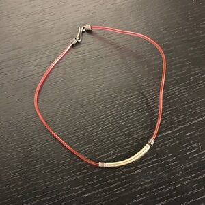Elegant Red and Silver Necklace